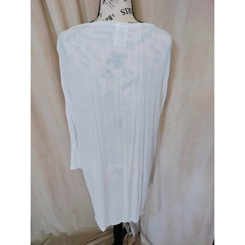 NWOT! Anne Cole V-Neck Lightweight White Beach CoverUp w/Bell Sleeves. XL-XXL - Picture 5 of 7